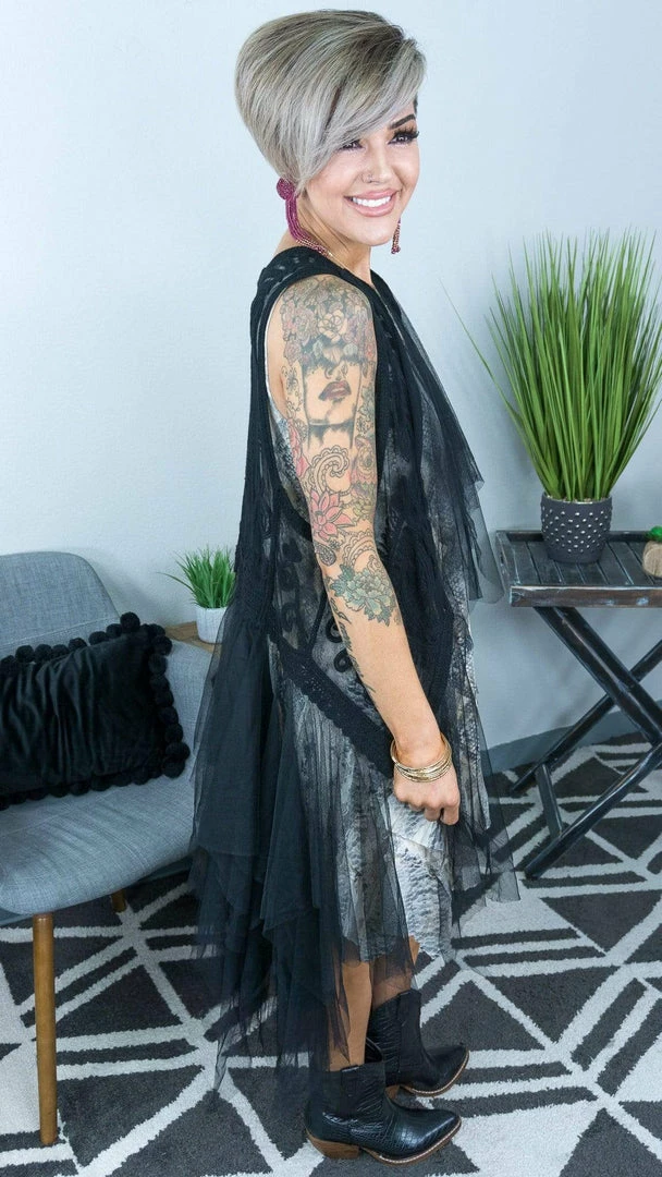 Origami Black Boho Nights Vest