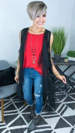 Origami Black Boho Nights Vest