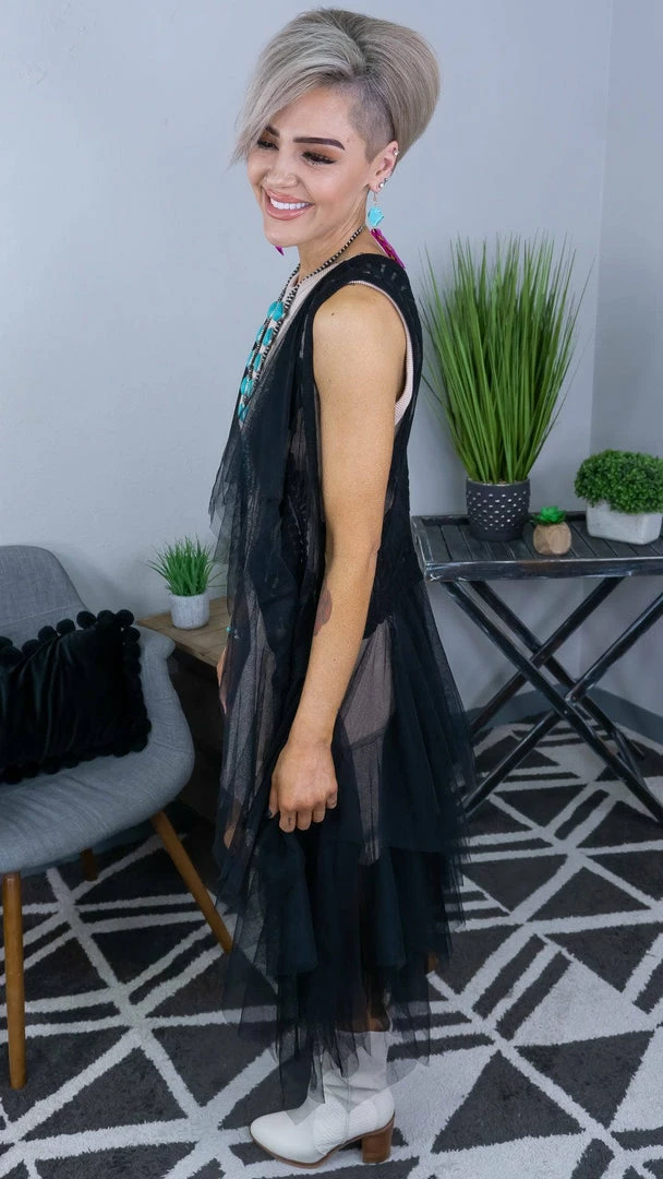 Origami Black Boho Nights Vest