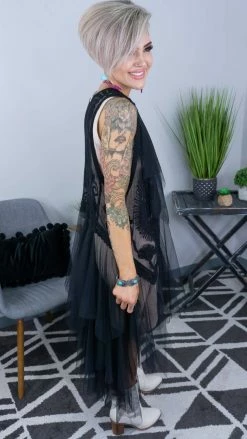 Origami Black Boho Nights Vest