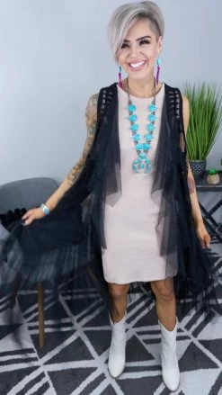 Origami Black Boho Nights Vest