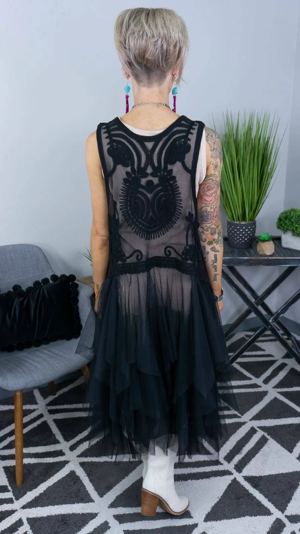 Origami Black Boho Nights Vest