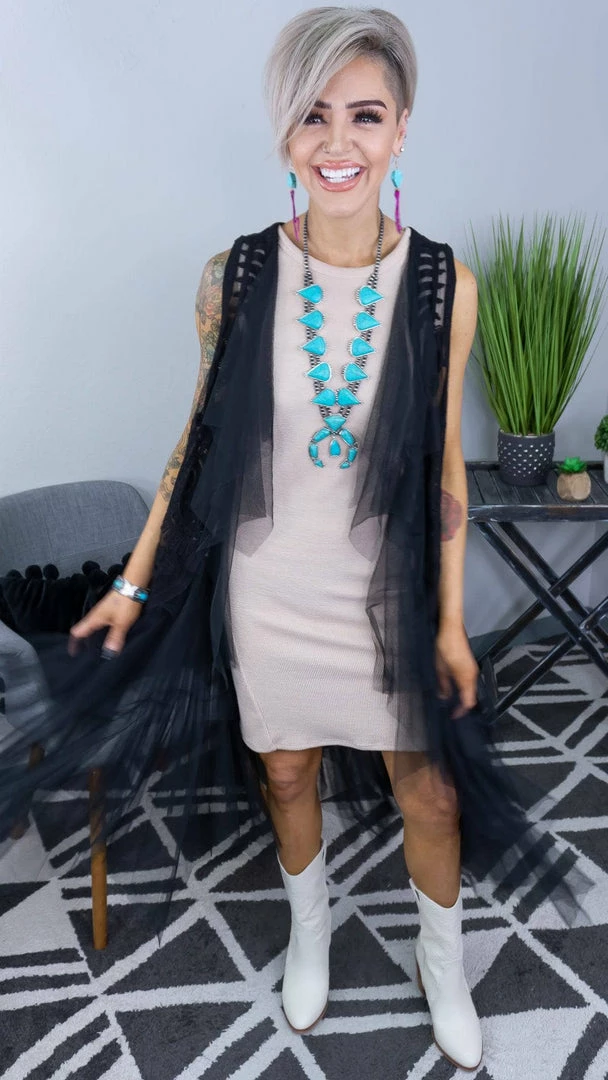 Origami Black Boho Nights Vest