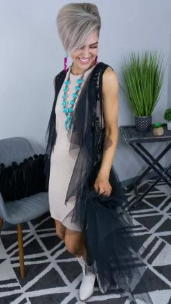 Origami Black Boho Nights Vest