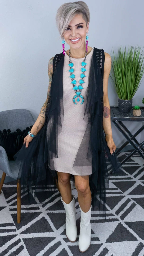 Origami Black Boho Nights Vest