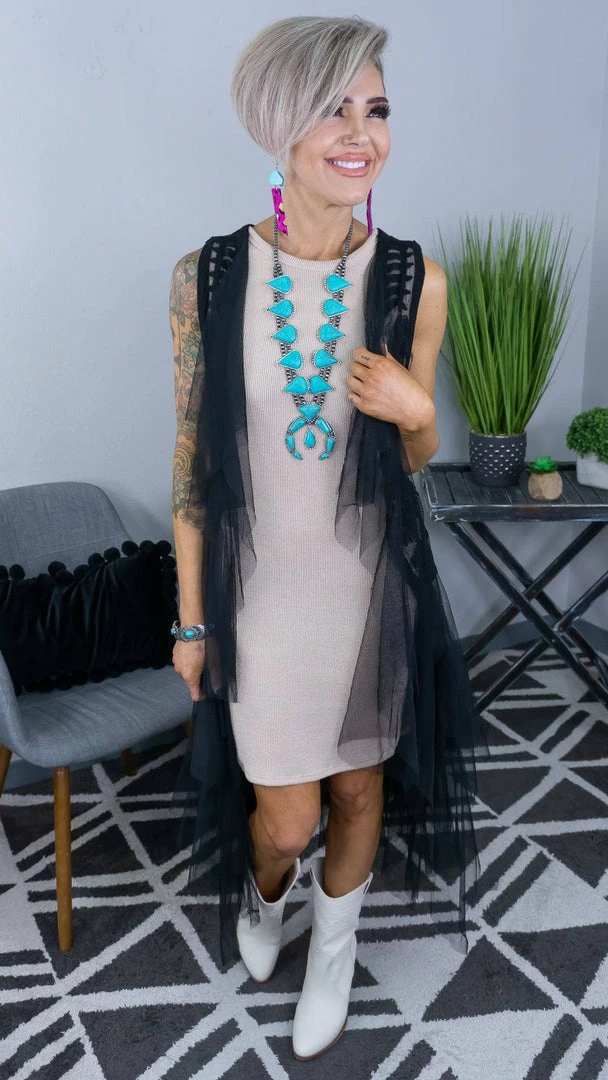 Origami Black Boho Nights Vest