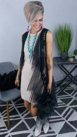 Origami Black Boho Nights Vest