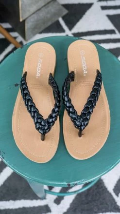 CCOCCI Black Braided Sandals [NO RETURNS] SHOES