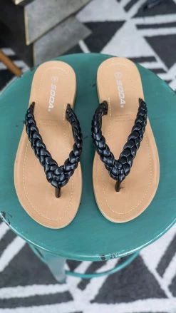 CCOCCI Black Braided Sandals [NO RETURNS] SHOES