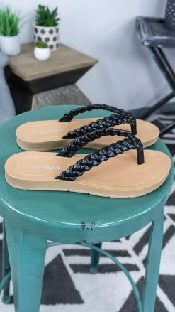 CCOCCI Black Braided Sandals [NO RETURNS] SHOES