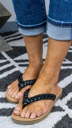 CCOCCI Black Braided Sandals [NO RETURNS] SHOES