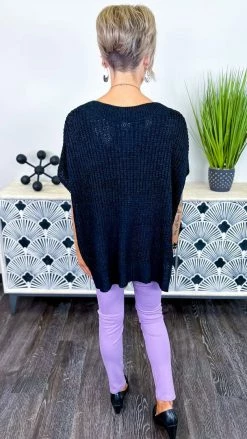 The ZigZag Stripe Black Call Me Confident Sweater TOPS & TUNICS