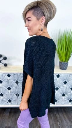 The ZigZag Stripe Black Call Me Confident Sweater TOPS & TUNICS