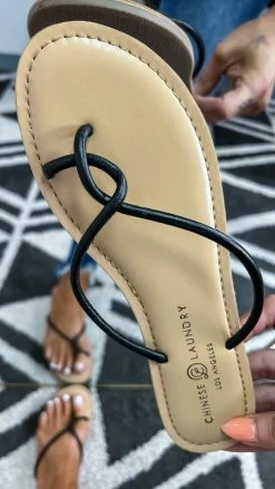 Chinese Laundry Black Camisha Sandals SHOES