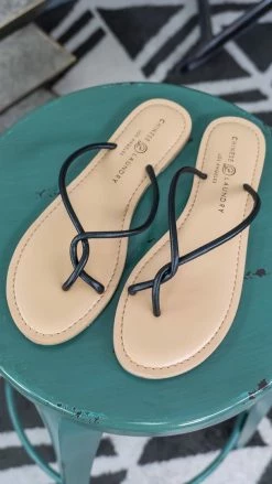 Chinese Laundry Black Camisha Sandals SHOES