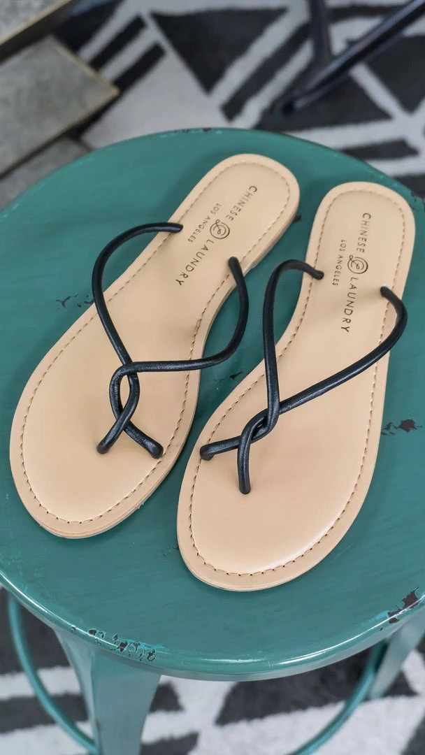 Chinese Laundry Black Camisha Sandals SHOES