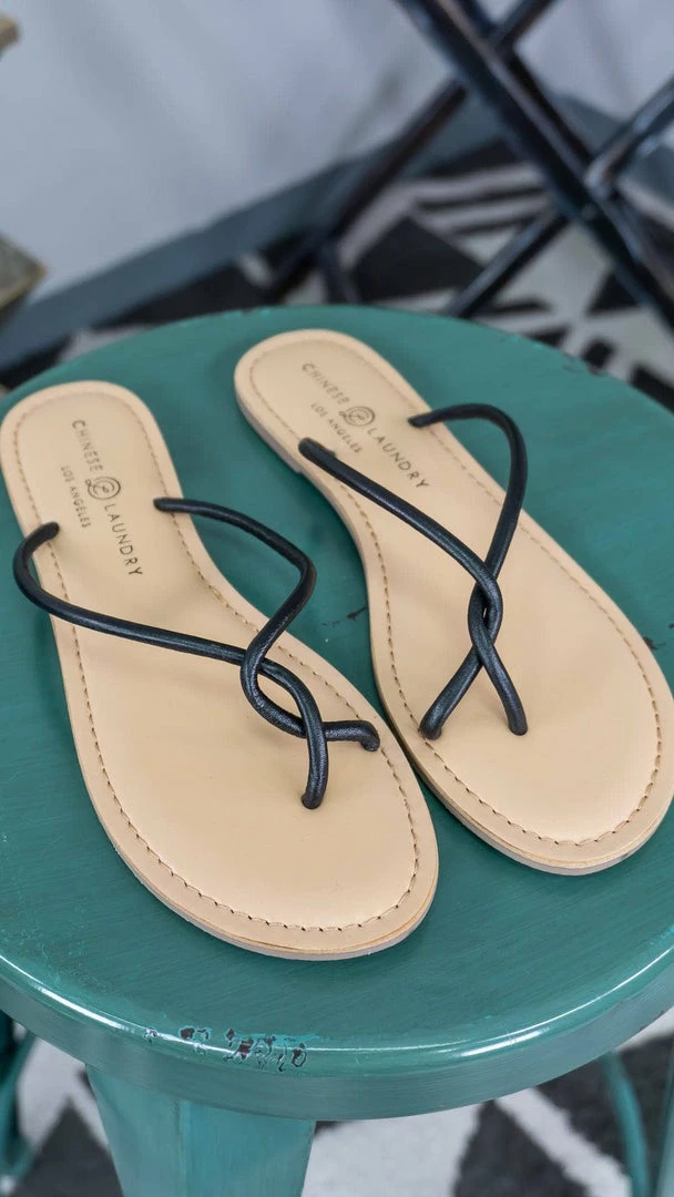 Chinese Laundry Black Camisha Sandals SHOES