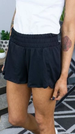 The ZigZag Stripe Black Campus Crush Shorts [NO RETURNS]