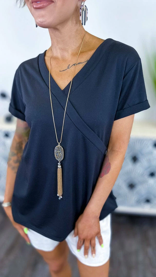 The ZigZag Stripe Black Changing Rules Top TOPS & TUNICS