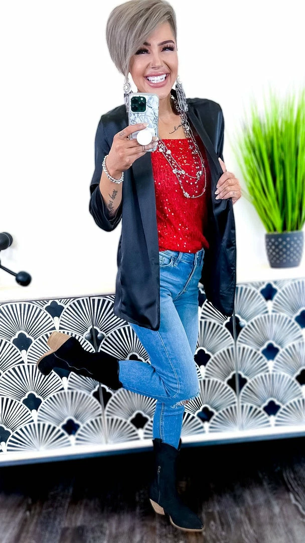 The ZigZag Stripe Black Charmed Lifestyle Blazer