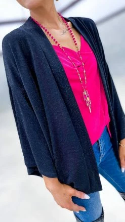 The ZigZag Stripe OUTERWEAR Black Chime In Cardigan