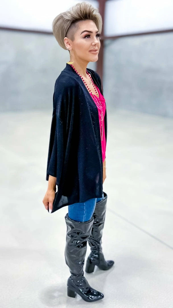 The ZigZag Stripe OUTERWEAR Black Chime In Cardigan