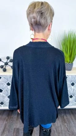 The ZigZag Stripe OUTERWEAR Black Chime In Cardigan