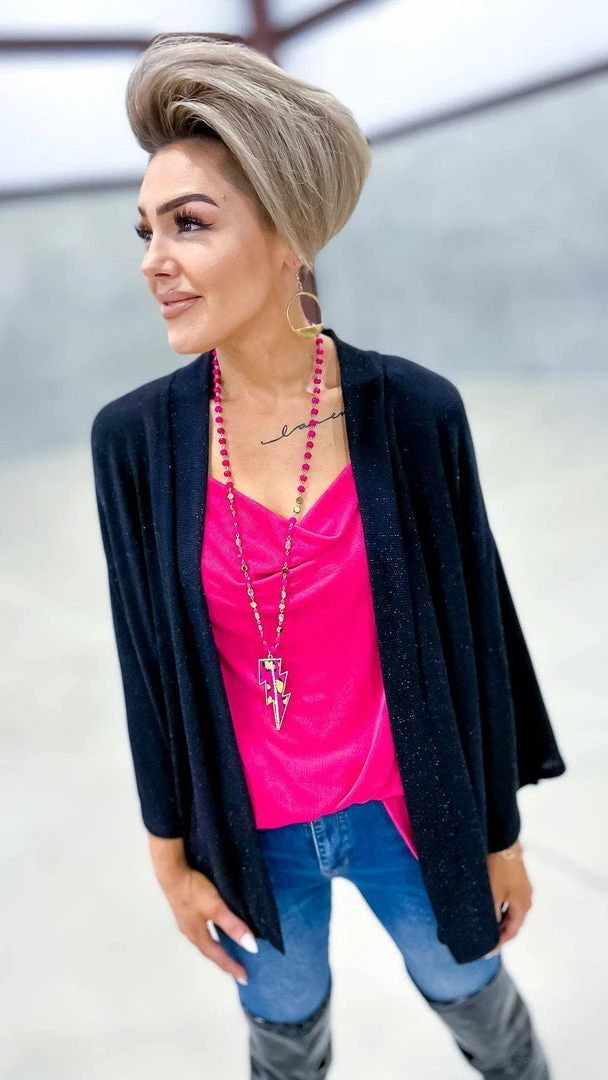 The ZigZag Stripe OUTERWEAR Black Chime In Cardigan