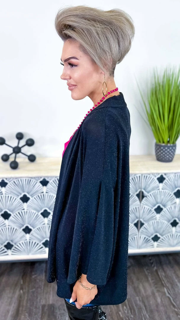 The ZigZag Stripe OUTERWEAR Black Chime In Cardigan