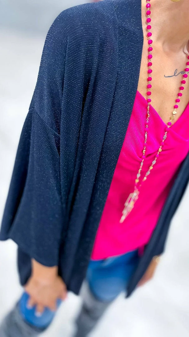 The ZigZag Stripe OUTERWEAR Black Chime In Cardigan