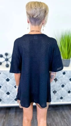 The ZigZag Stripe Black Cinema Date Top TOPS & TUNICS