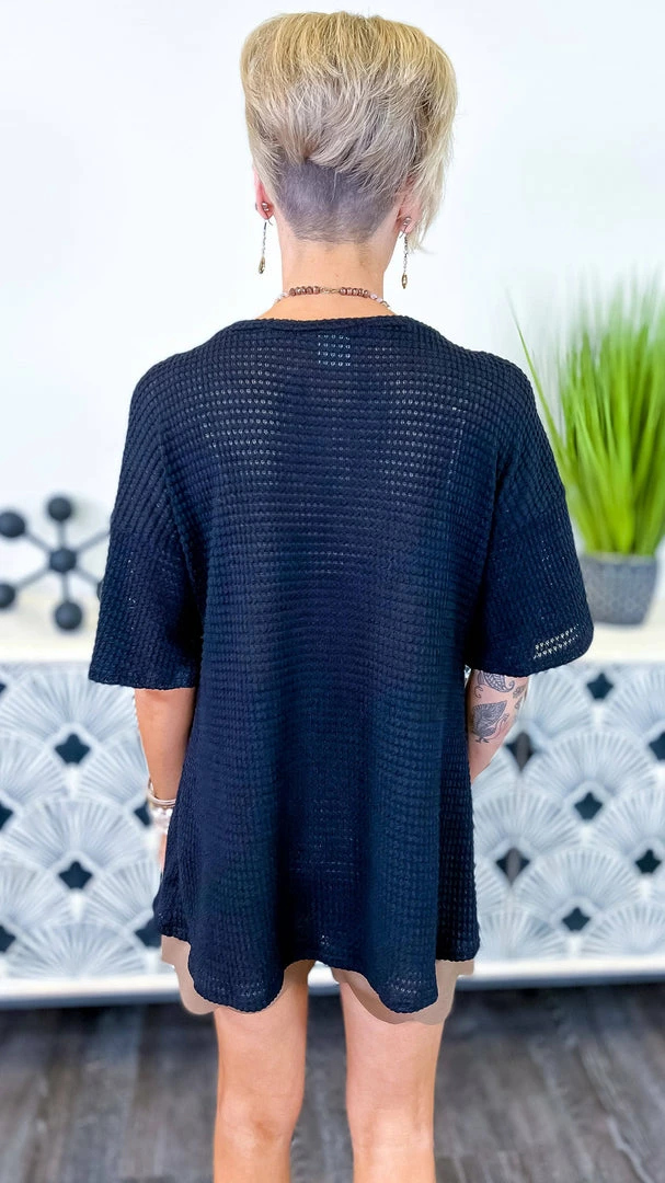 The ZigZag Stripe Black Cinema Date Top TOPS & TUNICS