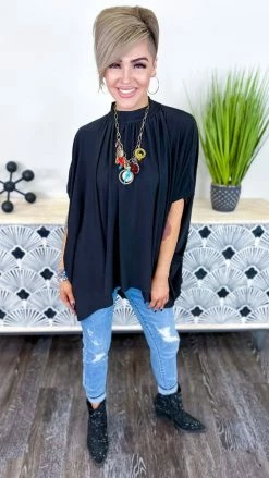 The ZigZag Stripe Black City Gal Top