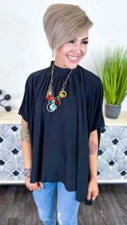 The ZigZag Stripe Black City Gal Top