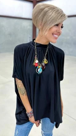 The ZigZag Stripe Black City Gal Top