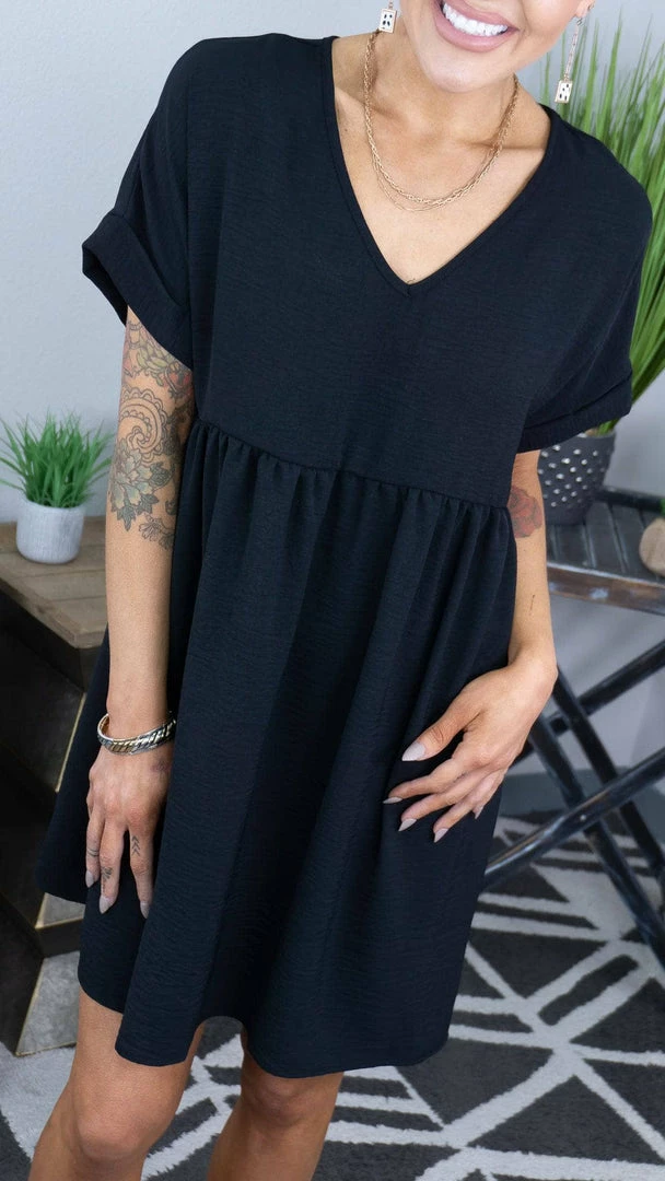 The ZigZag Stripe Black City Sleek Dress