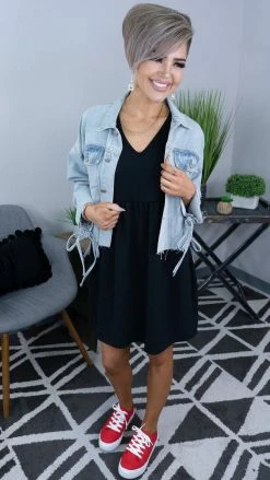 The ZigZag Stripe Black City Sleek Dress