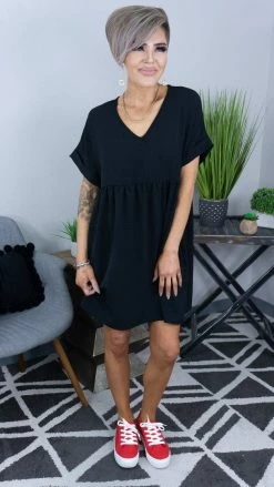 The ZigZag Stripe Black City Sleek Dress