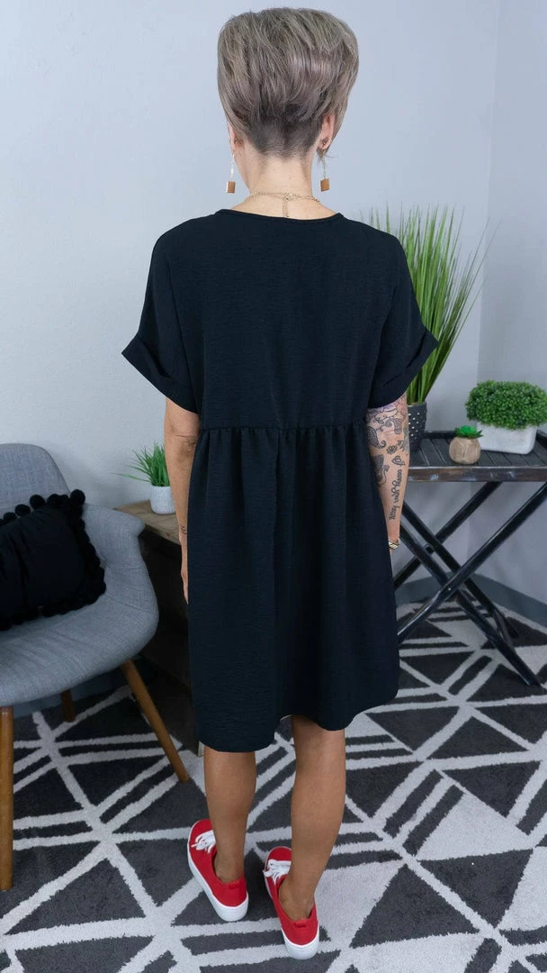 The ZigZag Stripe Black City Sleek Dress