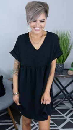 The ZigZag Stripe Black City Sleek Dress