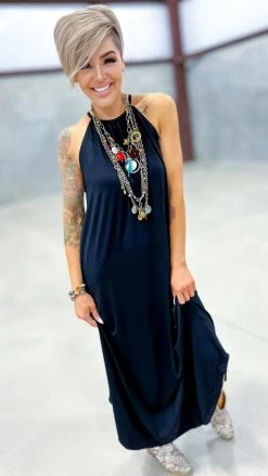 The ZigZag Stripe Black Cocktail Hour Dress DRESSES