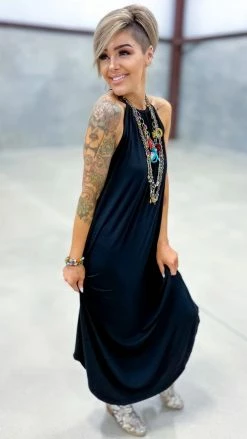 The ZigZag Stripe Black Cocktail Hour Dress DRESSES