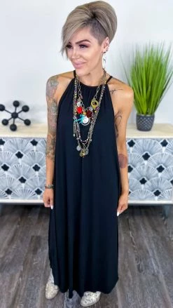 The ZigZag Stripe Black Cocktail Hour Dress DRESSES