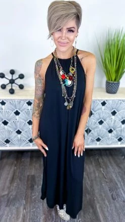 The ZigZag Stripe Black Cocktail Hour Dress DRESSES