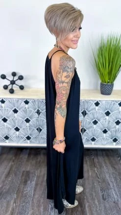 The ZigZag Stripe Black Cocktail Hour Dress DRESSES