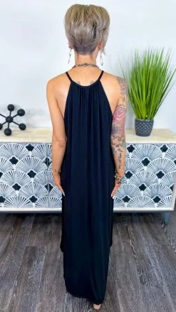 The ZigZag Stripe Black Cocktail Hour Dress DRESSES