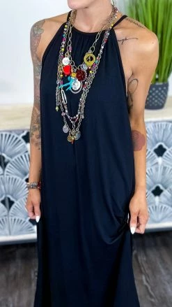 The ZigZag Stripe Black Cocktail Hour Dress DRESSES