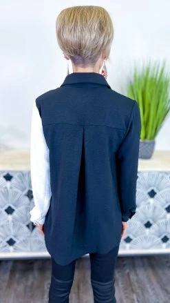 The ZigZag Stripe Black Cocktail Mood Top TOPS & TUNICS