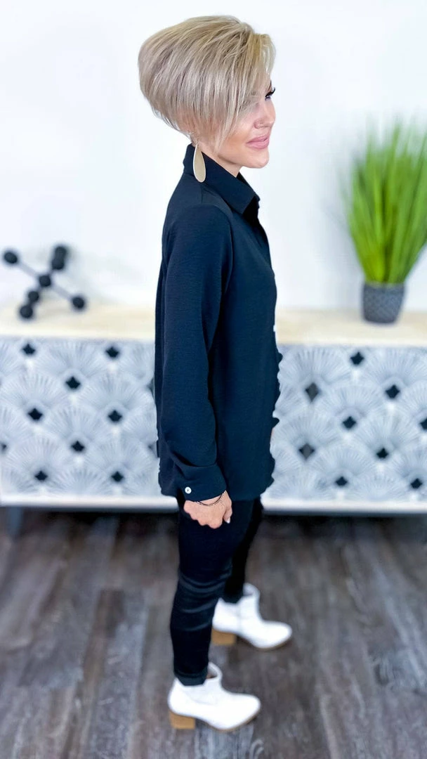 The ZigZag Stripe Black Cocktail Mood Top TOPS & TUNICS