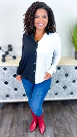 The ZigZag Stripe Black Cocktail Mood Top TOPS & TUNICS